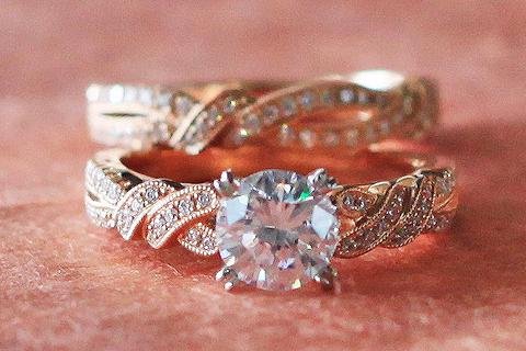Twisted Engagement Rings with Wedding Bands