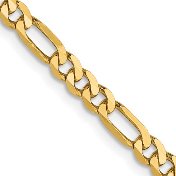 Ben Garelick 14K Yellow Gold 3mm Flat Figaro Chain, 24 Inch