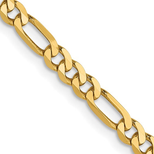 Ben Garelick 14K Yellow Gold 3mm Flat Figaro Chain, 24 Inch