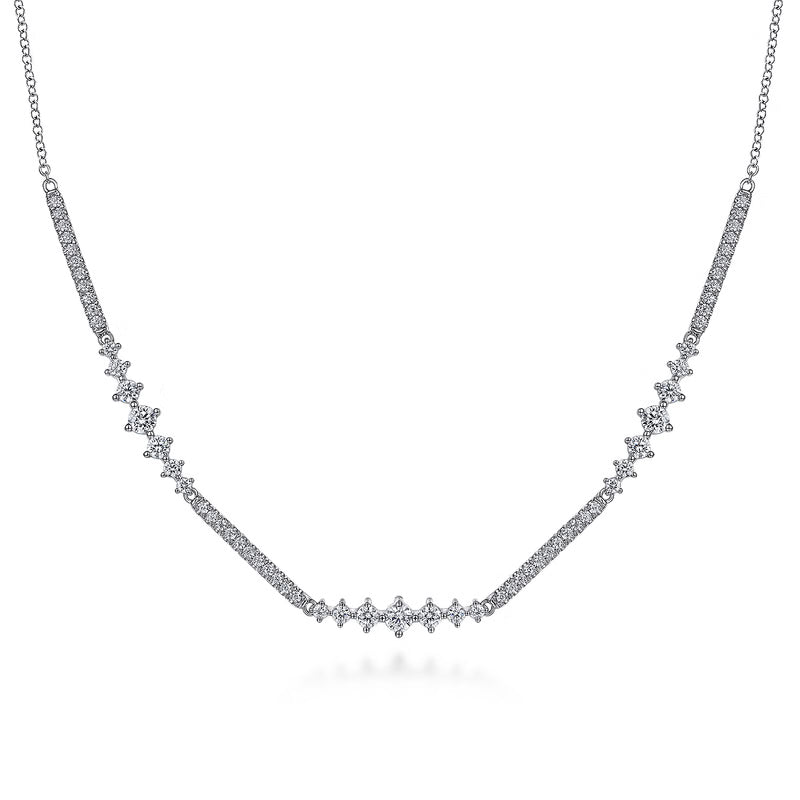 Gabriel & Co. Lusso 14K White Gold Diamond Necklace
