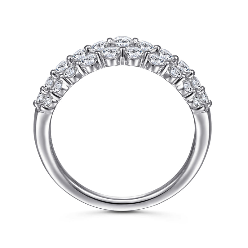 Gabriel & Co. White Gold Multi-Row Pave Diamond Fashion Ring