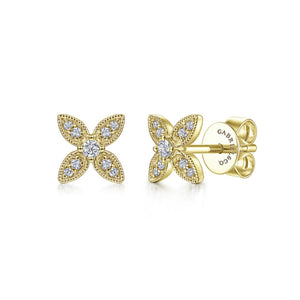 Gabriel & Co. Diamond Flower Stud Earrings