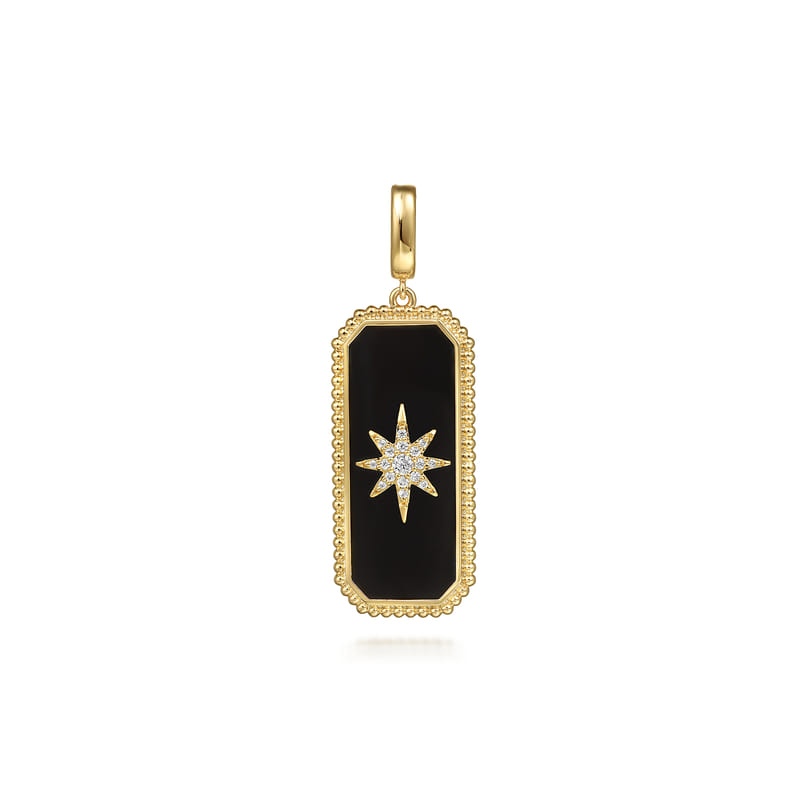 Gabriel & Co. Bujukan Onyx Starburst Diamond Medallion Pendant