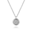 Load image into Gallery viewer, Gabriel &amp; Co. Round Pave Diamond Cluster Pendant Necklace with Bezel Frame
