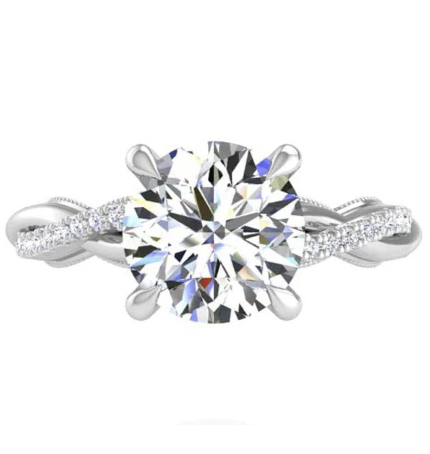 1.50ct Round Moissanite Stud Earrings In 14k White Gold - Charles & Colvard, Screw Back