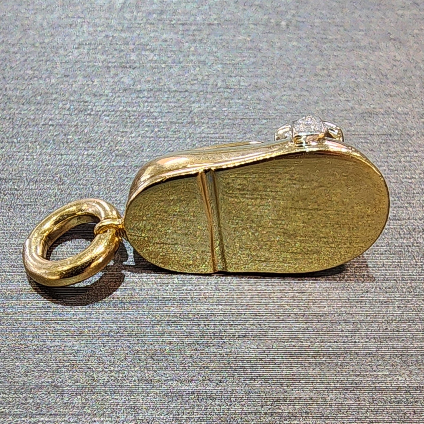 Aaron Basha Estate 18K Yellow Gold Diamond Ballet Shoe Charm