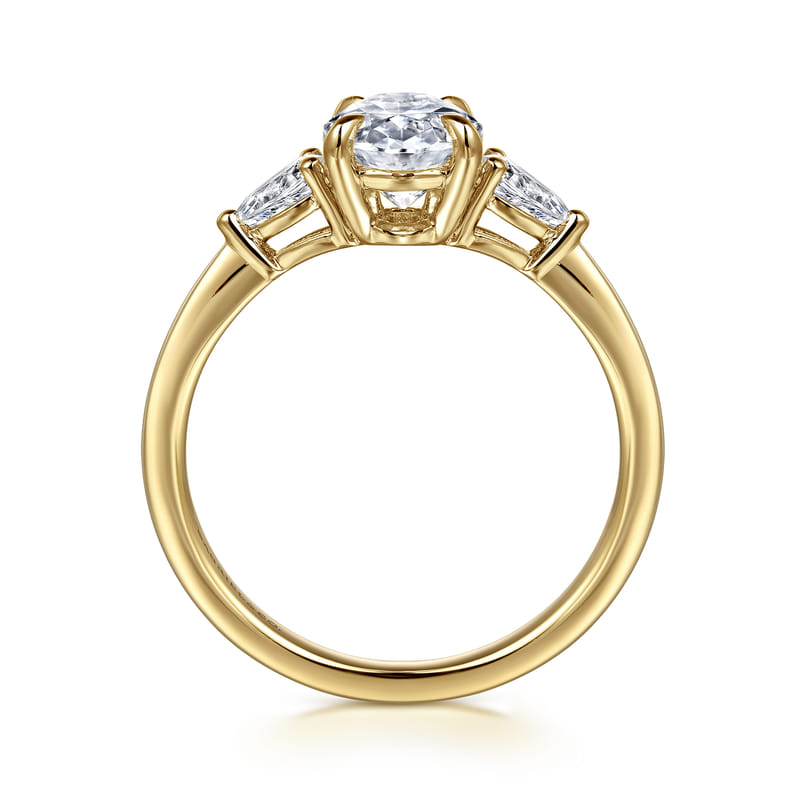 Gabriel & Co. Yellow Gold Sima Three Stone Diamond Engagement Ring