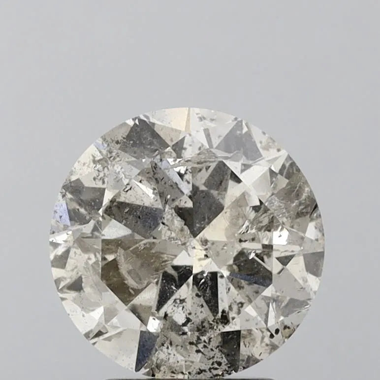 3.11ct Round Natural Diamond (Colour K, Clarity I1, Cut GD, IGI Certified)