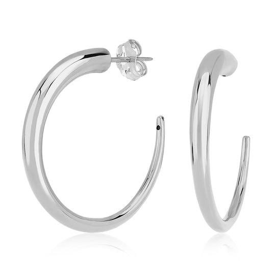 Ben Garelick Classic Sterling Silver Tapered Hoop Earrings
