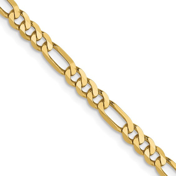 Ben Garelick 10K Yellow Gold 3.25mm Flat Figaro Chain, 24 Inch