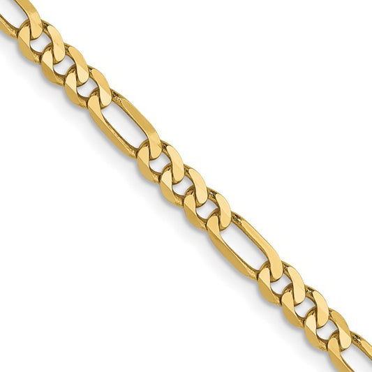 Ben Garelick 10K Yellow Gold 3.25mm Flat Figaro Chain, 24 Inch