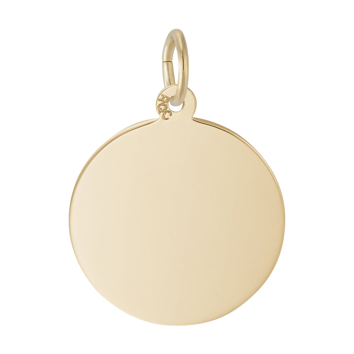 Smooth polished back of 14K yellow gold paw print disc charm
