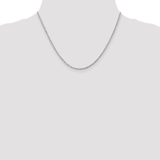 Ben Garelick 14K White Gold 2mm Diamond Cut Rope Chain, 18 Inch