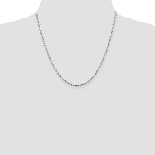 Ben Garelick 14K White Gold 2mm Diamond Cut Rope Chain, 20 Inch