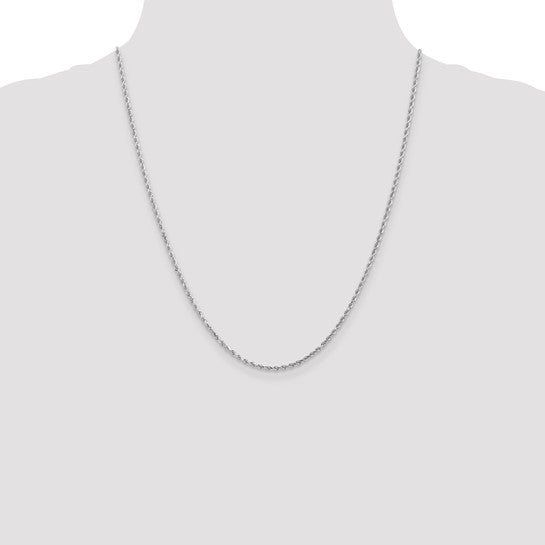 Ben Garelick 14K White Gold 2mm Diamond Cut Rope Chain, 22 Inch