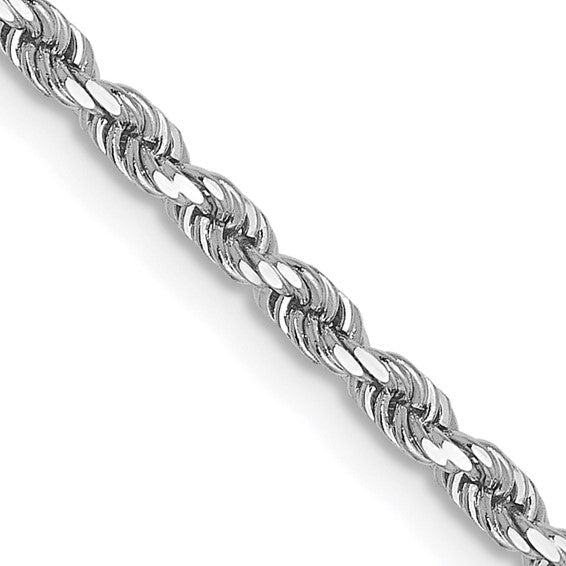 Ben Garelick 14K White Gold 2mm Diamond Cut Rope Chain, 18 Inch