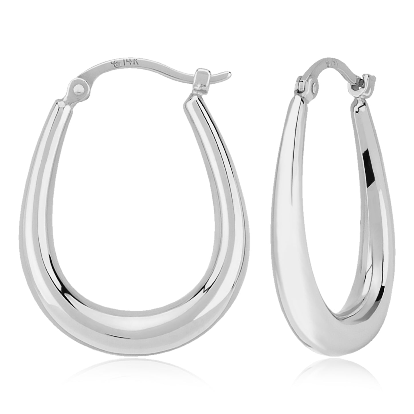 Ben Garelick Sterling Silver "U" Shape High Polish Hoop Earrings