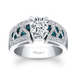 Load image into Gallery viewer, Barkev&#39;s Wide Blue &amp; White Diamond Engagement Ring
