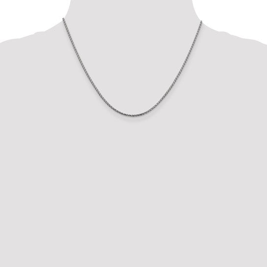 Ben Garelick 14K White Gold 1.6mm Diamond Cut Open Franco Chain, 18 Inch
