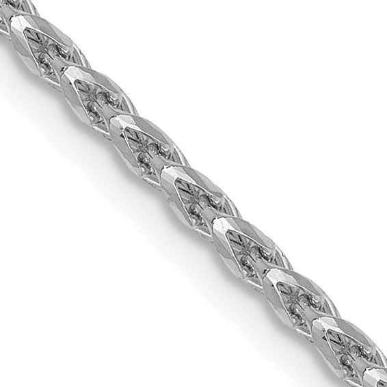 Ben Garelick 14K White Gold 1.6mm Diamond Cut Open Franco Chain, 18 Inch