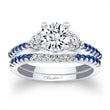 Load image into Gallery viewer, Barkev&#39;s Three Stone Blue Sapphire Diamond Engagement Set
