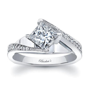 Barkev's Swirl Compass Set Princess Diamond Engagement Ring