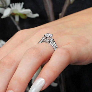 Barkev's High Polish Cathedral Diamond Engagement Ring