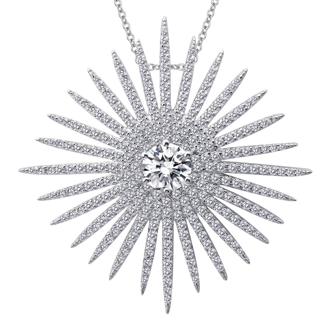 Lafonn Simulated Diamond Sunburst Pendant