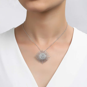 Lafonn Simulated Diamond Sunburst Pendant