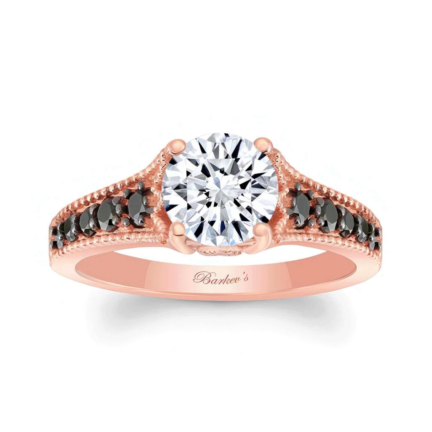 Barkev's Rose Gold Vintage Style Black Diamond Engagement Ring