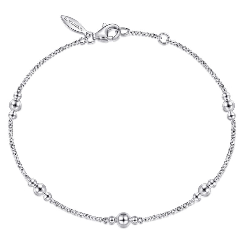 Gabriel & Co. Bujukan Beaded Station Bracelet in Sterling Silver 7mm
