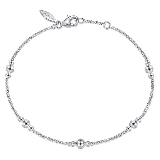 Gabriel & Co. Bujukan Beaded Station Bracelet in Sterling Silver 7mm