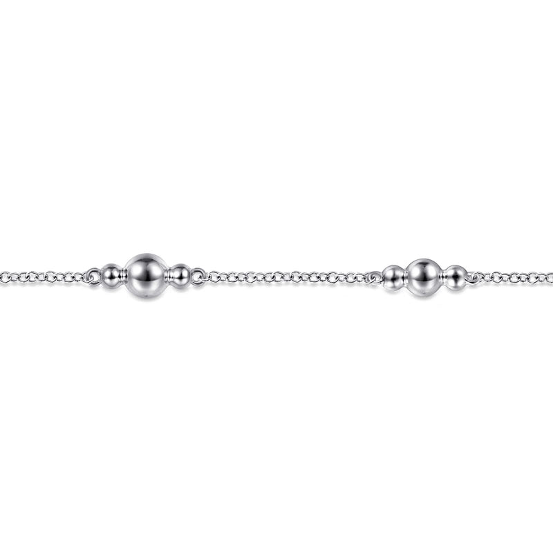 Gabriel & Co. Bujukan Beaded Station Bracelet in Sterling Silver 7mm