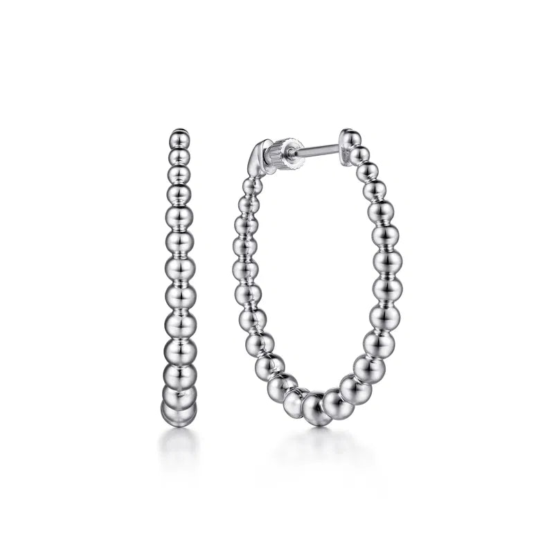Gabriel & Co. Bujukan Classic Hoop Earrings in Sterling Silver 30mm 