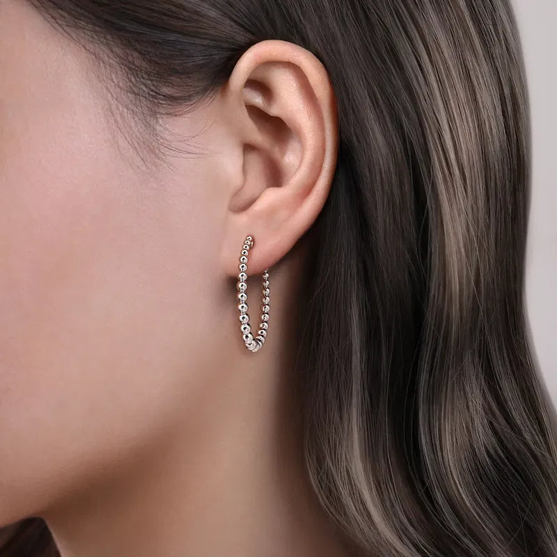 Gabriel & Co. Bujukan Classic Hoop Earrings in Sterling Silver 30mm  When Worn