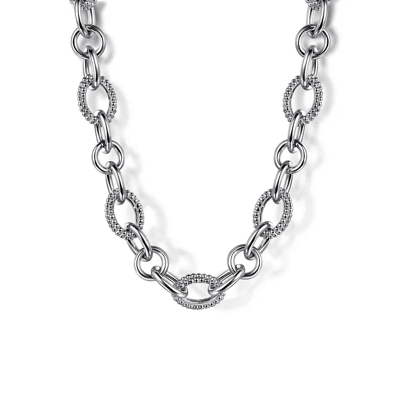 Gabriel & Co. Bujukan Link Chain Necklace in Sterling Silver 16.5mm