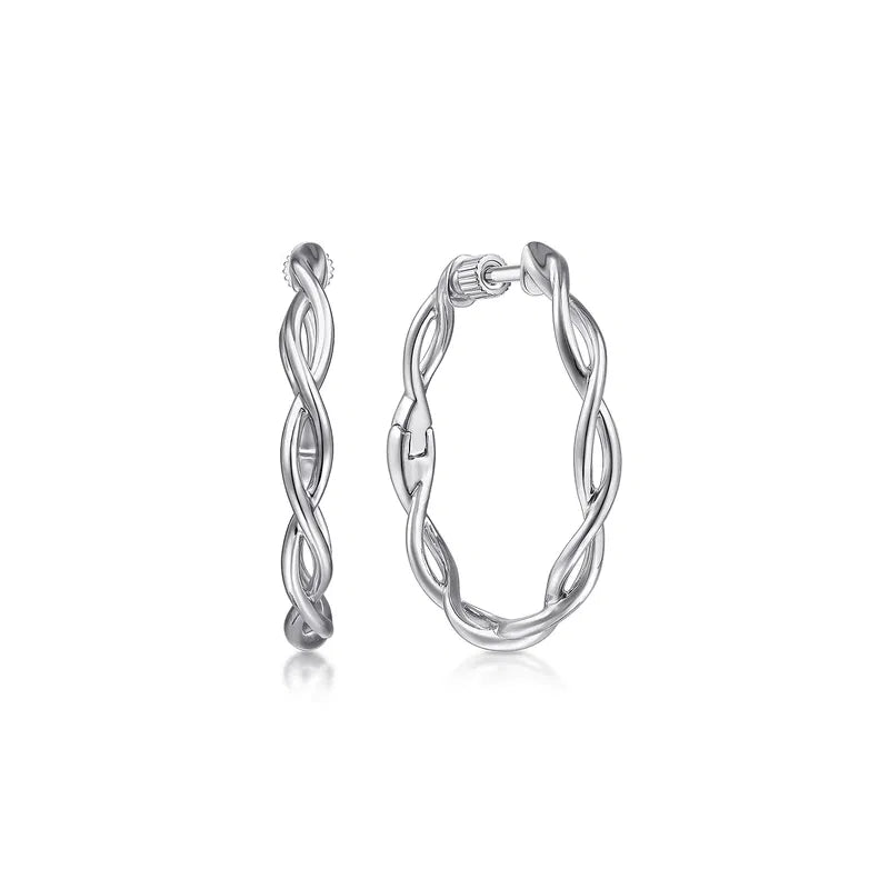Ben Garelick 925 Sterling Silver Classic Hoop Earrings 25mm