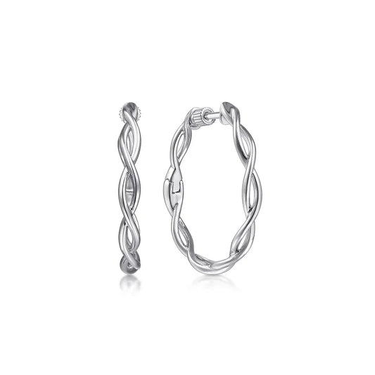 Ben Garelick 925 Sterling Silver Classic Hoop Earrings 25mm