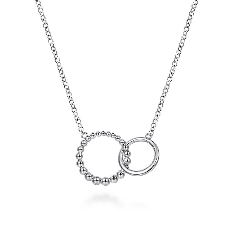 Gabriel & Co. Bujukan Double Circle Interlocking Links Necklace in Sterling Silver