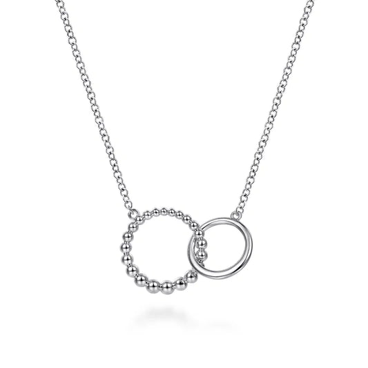Gabriel & Co. Bujukan Double Circle Interlocking Links Necklace in Sterling Silver