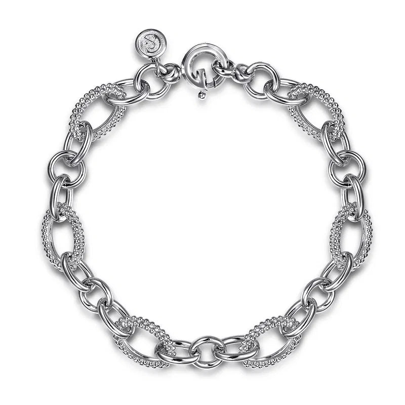 Gabriel & Co. Bujukan Link Beaded Chain Bracelet in Sterling Silver