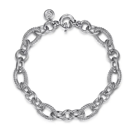 Gabriel & Co. Bujukan Link Beaded Chain Bracelet in Sterling Silver
