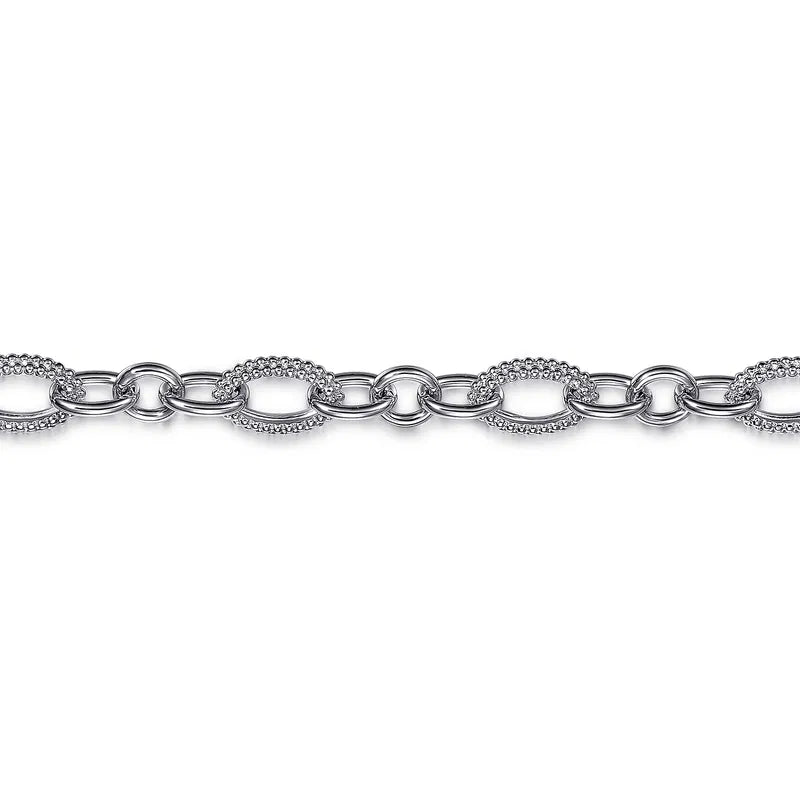 Gabriel & Co. Bujukan Link Beaded Chain Bracelet in Sterling Silver