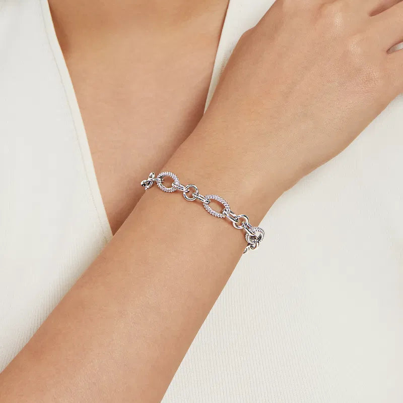 Gabriel & Co. Bujukan Link Beaded Chain Bracelet in Sterling Silver