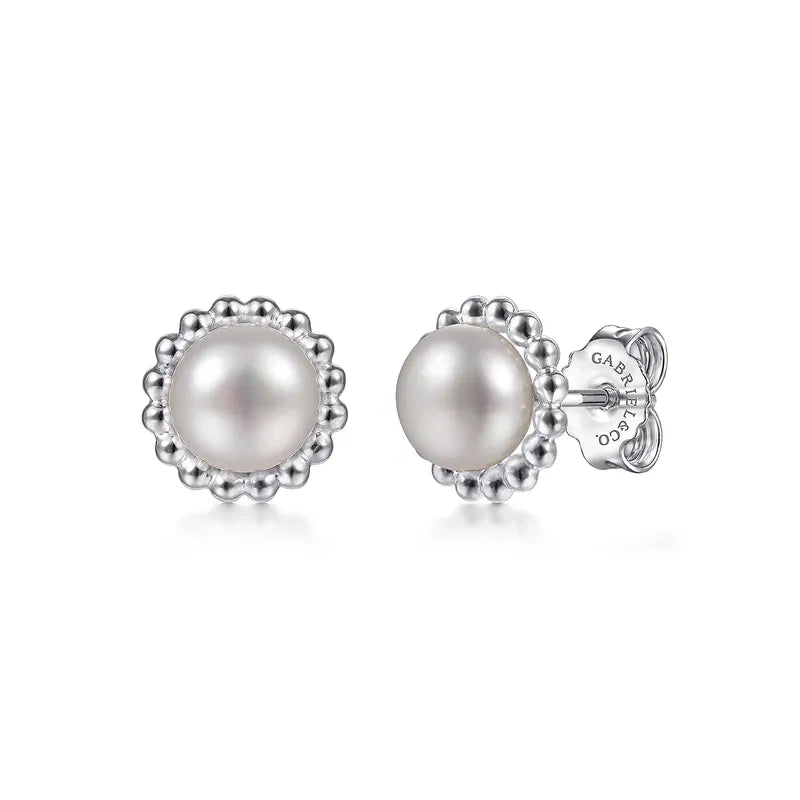 Ben Garelcik 925 Sterling Silver Pearl Stud Earrings Bujukan