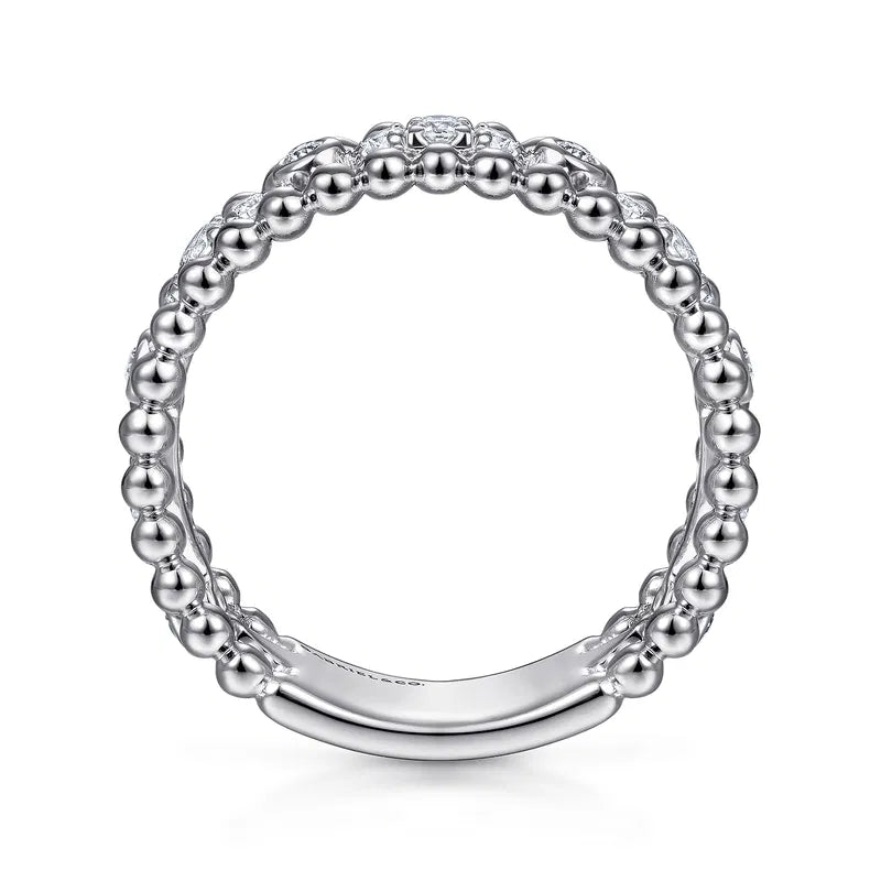 Gabriel & Co. Bujukan White Sapphire Easy Stackable Ring in Sterling Silver