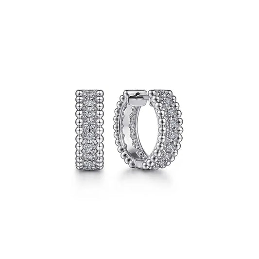Gabriel & Co. Bujukan White Sapphire Huggie Earrings in Sterling Silver