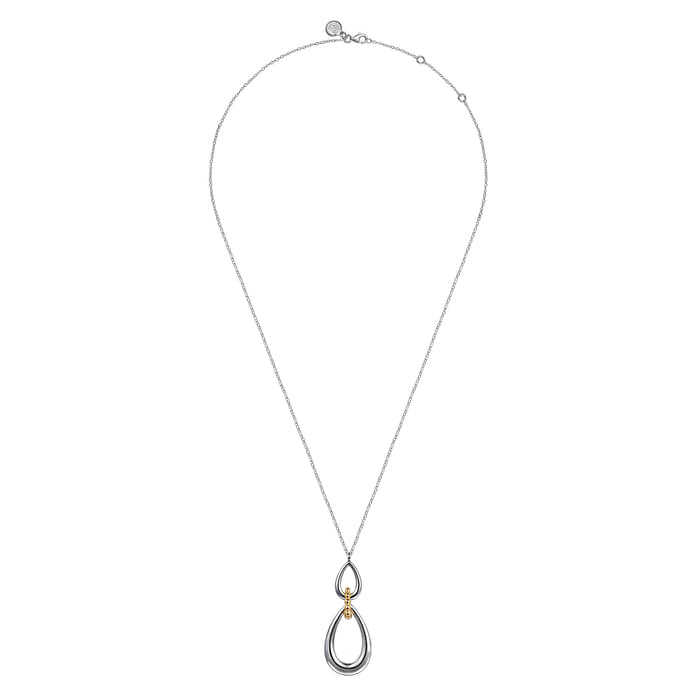 Gabriel & Co. Two-Tone Bujukan Sterling Silver & Yellow Gold Teardrop Pendant Necklace