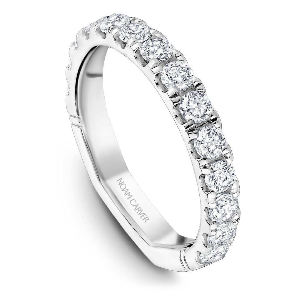 Noam Carver White Gold Shared Prong Set Diamond Wedding Band