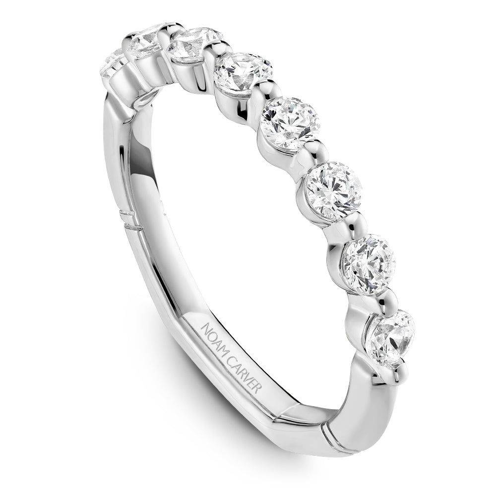 Noam Carver White Gold Floating Round Cut Shared Prong Wedding Band
